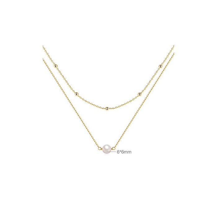 Gold Kette Layering mit Perlen