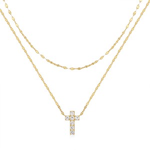 Kette Layering mit Kreuz, Kreuz Kette ,KreuzKette