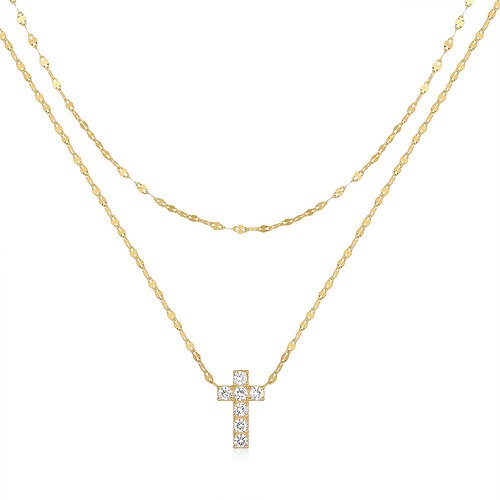 Kette Layering mit Kreuz