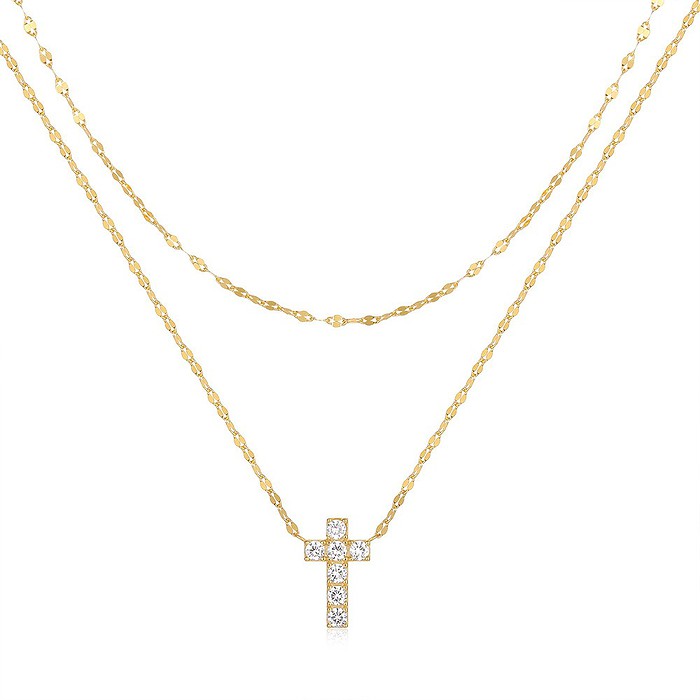 Kette Layering mit Kreuz