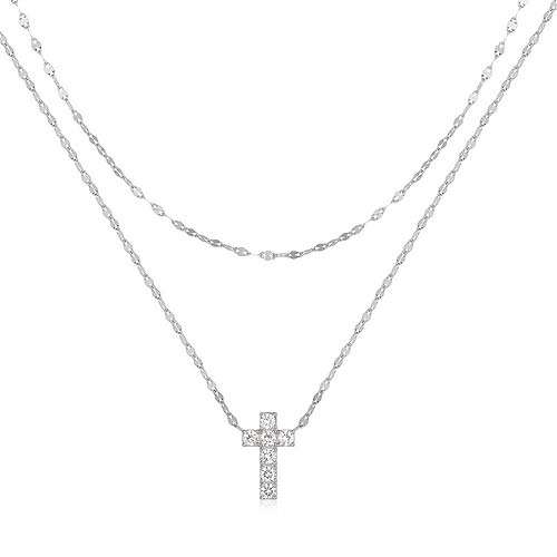 Damen Kreuz Kette aus Silber