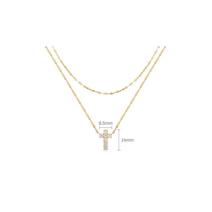Kette Layering mit Kreuz