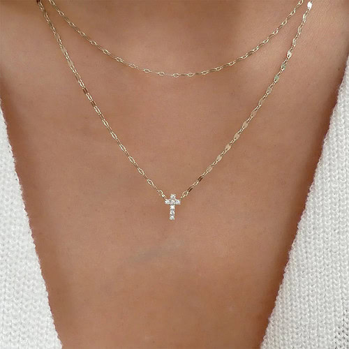Damen Kreuz Kette aus Silber
