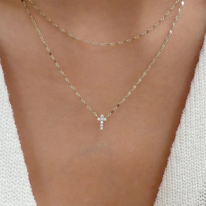 Damen Kreuz Kette aus Silber