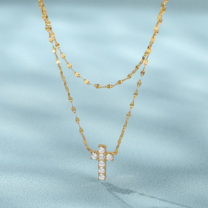 Kette Layering mit Kreuz