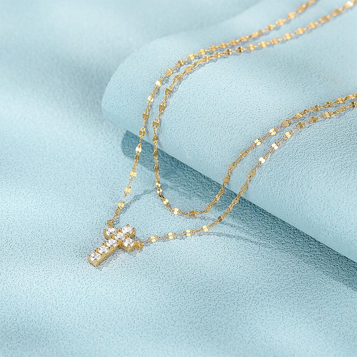 Kette Layering mit Kreuz