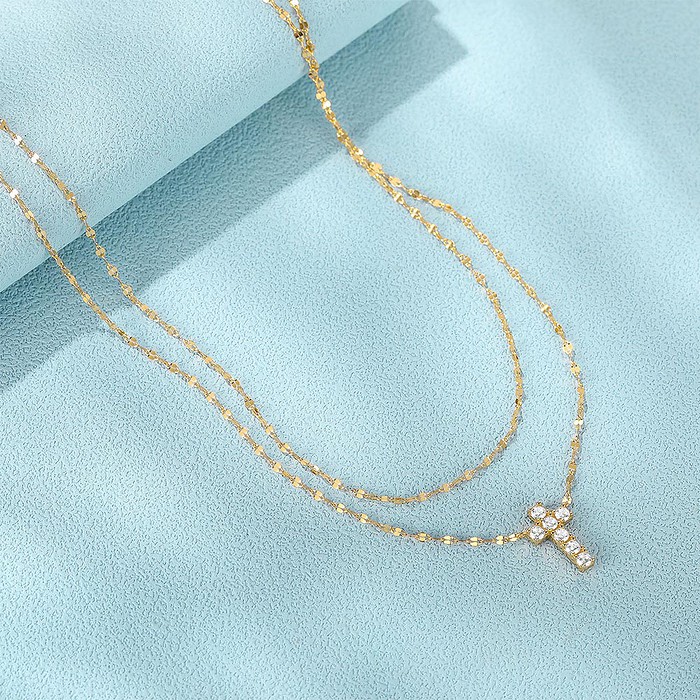Kette Layering mit Kreuz