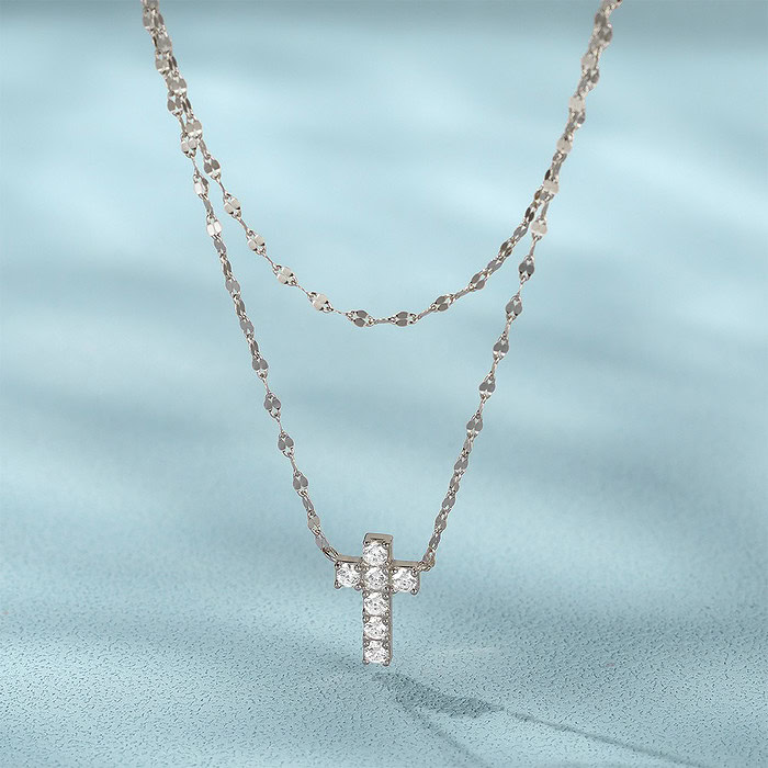 Damen Kreuz Kette aus Silber