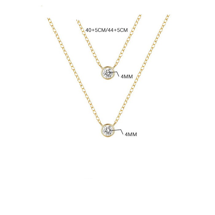 Double Layer Kette mit Zirkonia