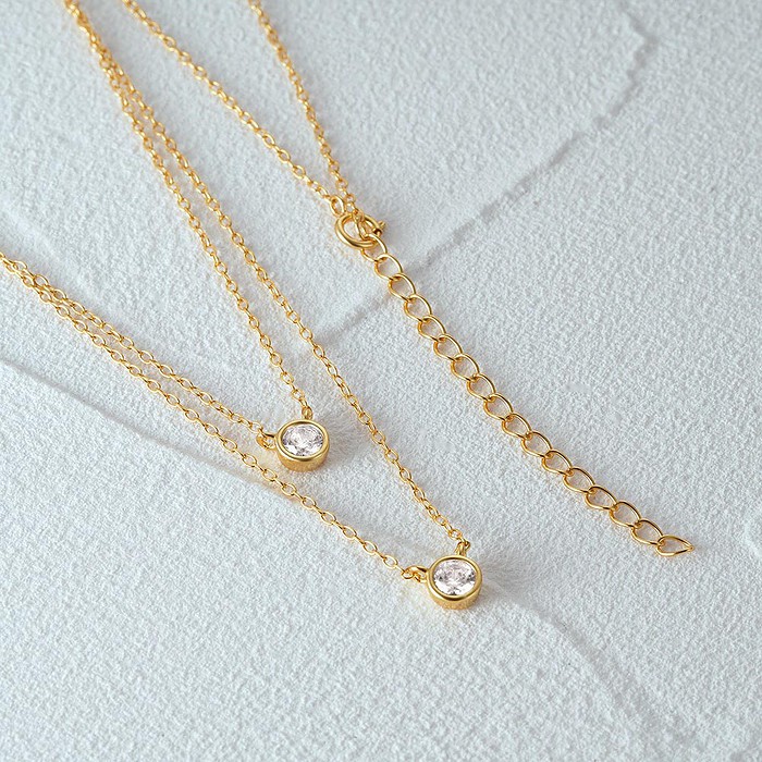 Double Layer Kette mit Zirkonia