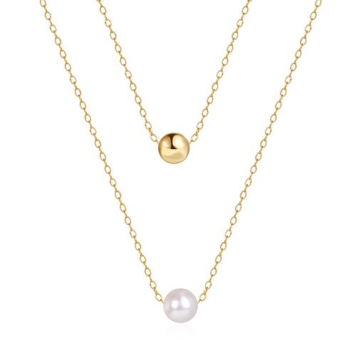 Layering Damenkette mit Perlen