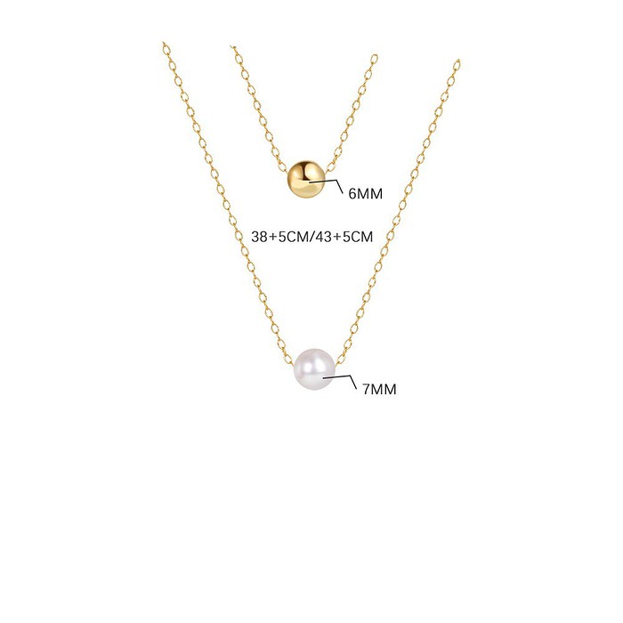 Layering Damenkette mit Perlen