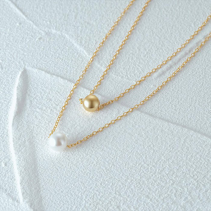 Layering Damenkette mit Perlen