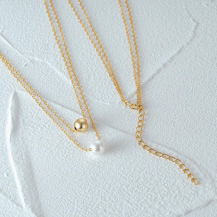 Layering Damenkette mit Perlen