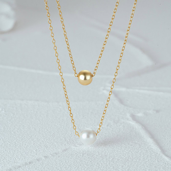Layering Damenkette mit Perlen