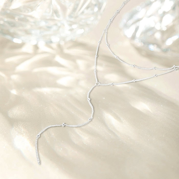 Silber Damen Layering Y Kette