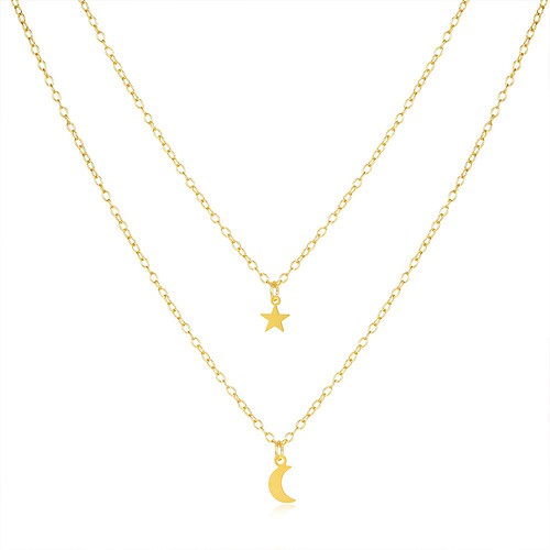 Damenkette mit Mond Sterne