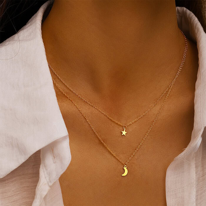 Damenkette mit Mond Sterne