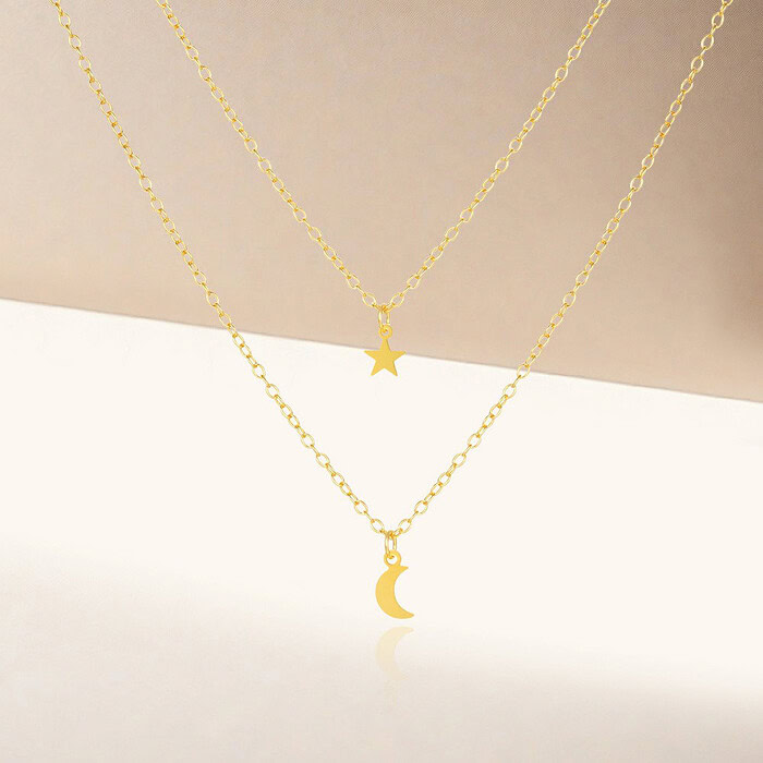 Damenkette mit Mond Sterne