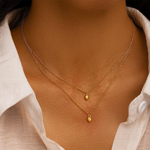 Damenkette mit Gold Herz