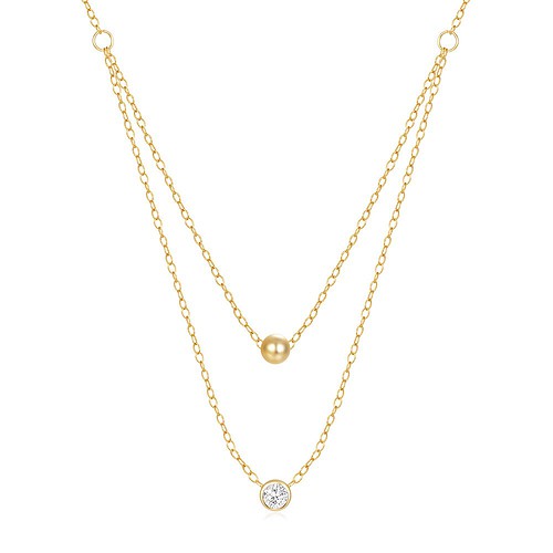 Gold Dünne kette mit Zirkonia
