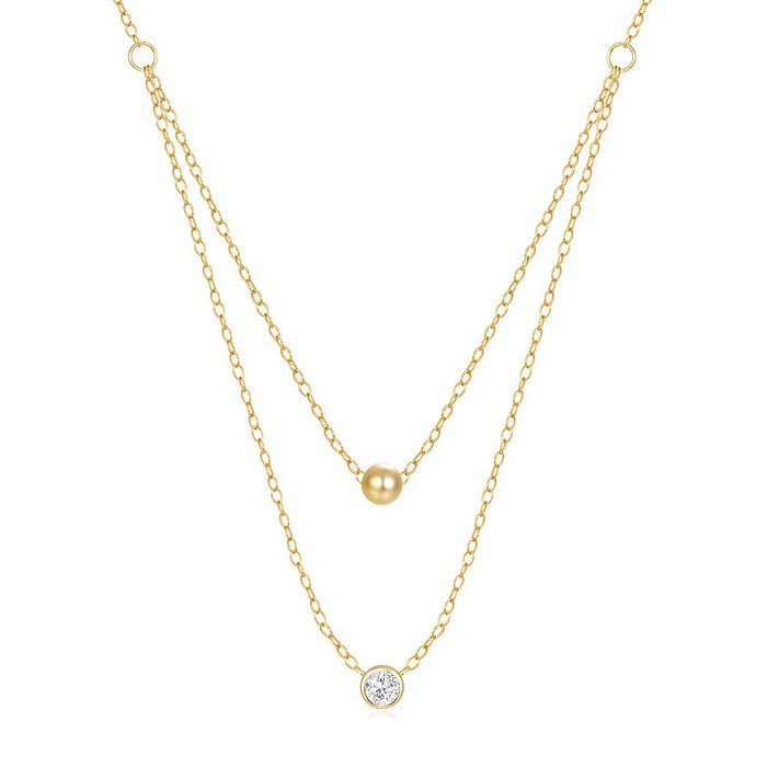 Gold Dünne kette mit Zirkonia