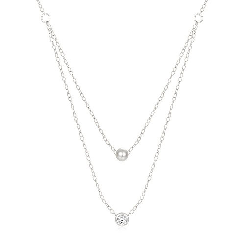 Silber Dünne kette mit Zirkonia