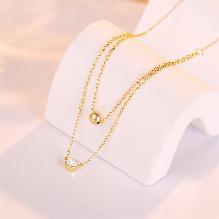 Gold Dünne kette mit Zirkonia