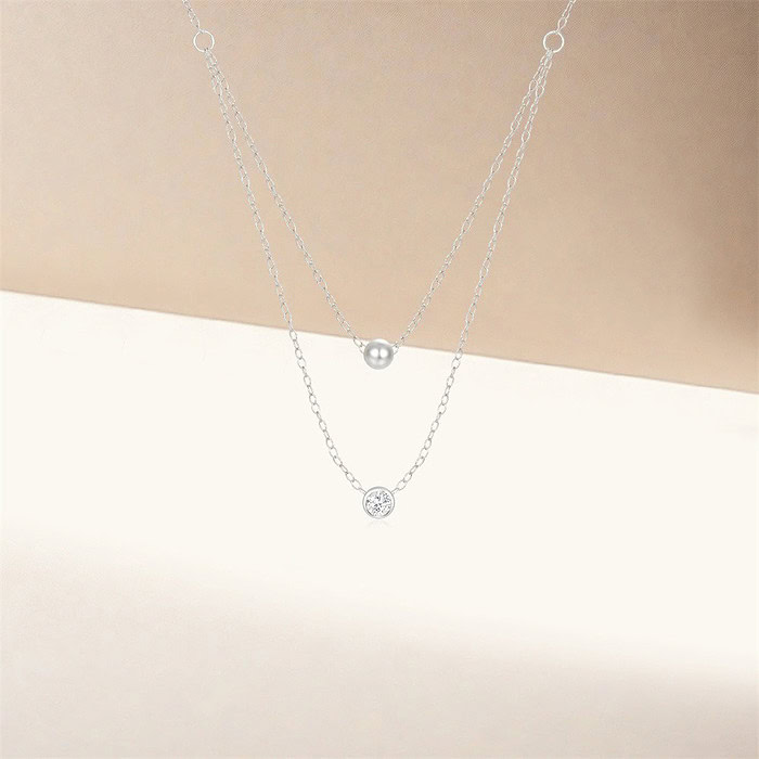 Silber Dünne kette mit Zirkonia