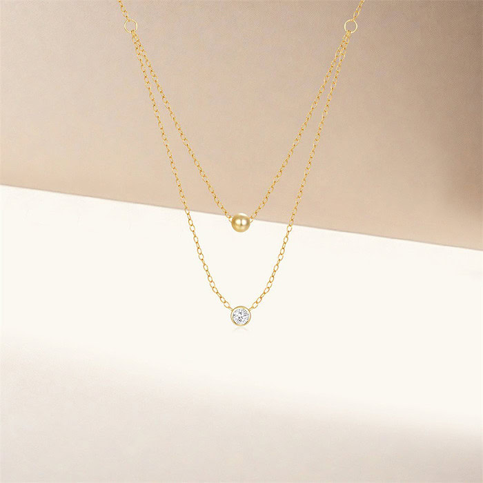 Gold Dünne kette mit Zirkonia