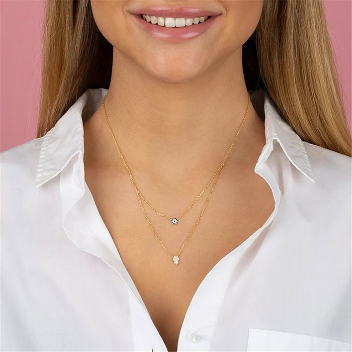 Fatimas Hand Kette mit Zirkonia