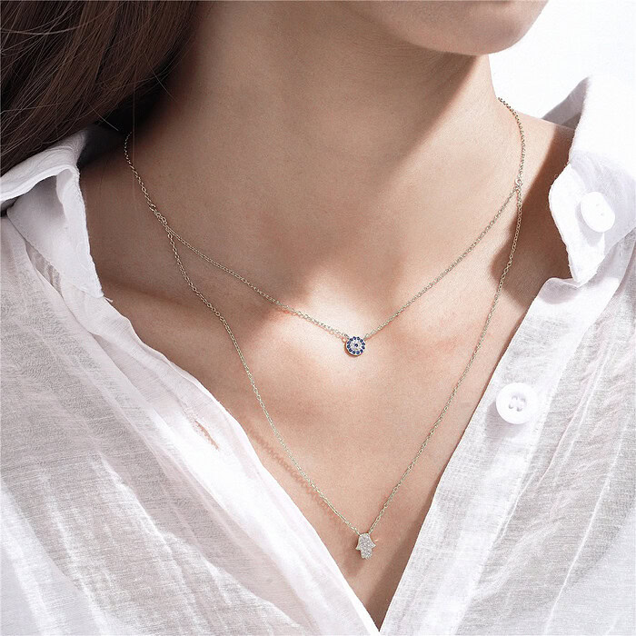 Silber Fatimas Hand Kette