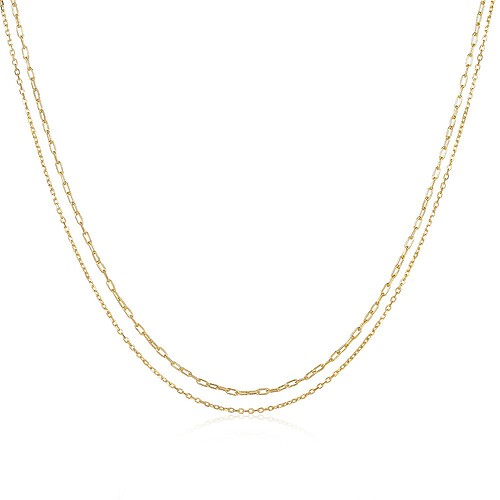Paperclip Double Layer Kette