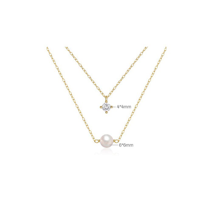 Damenkette mit perle und Zirkonia – Bild 10