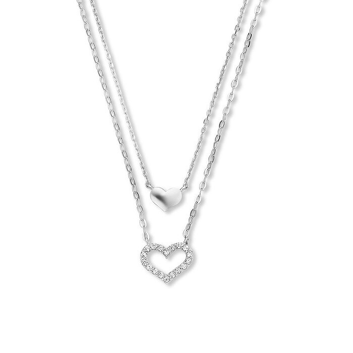 Silber Damenkette mit Herz
