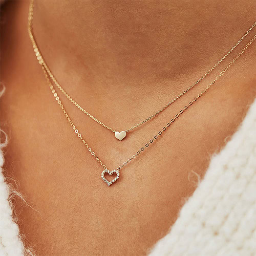 Gold Damenkette mit Herz