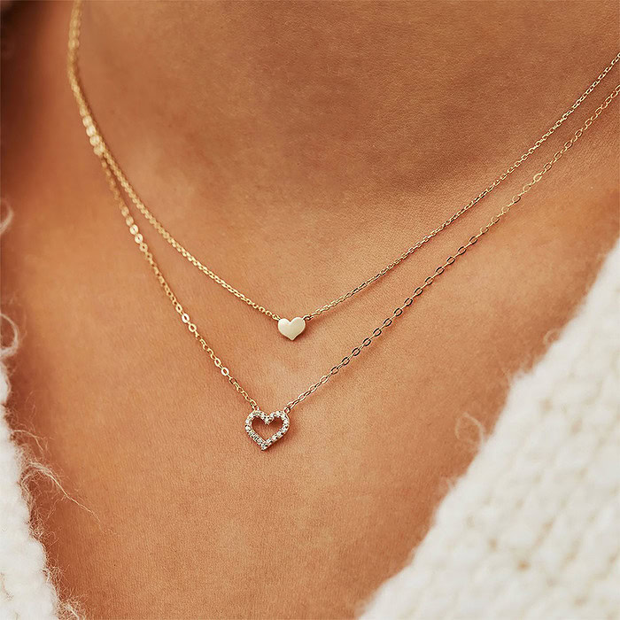 Gold Damenkette mit Herz