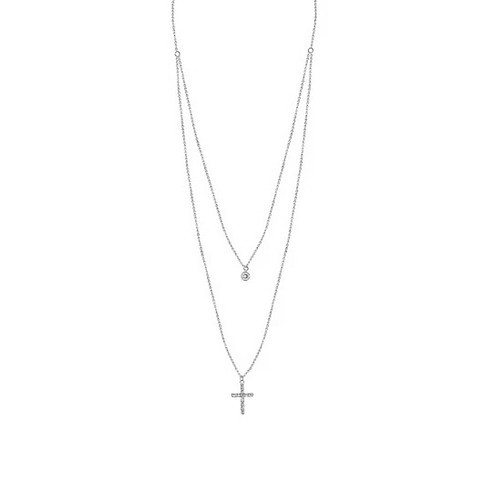 Silber Kreuz Kette mit Zirkonia
