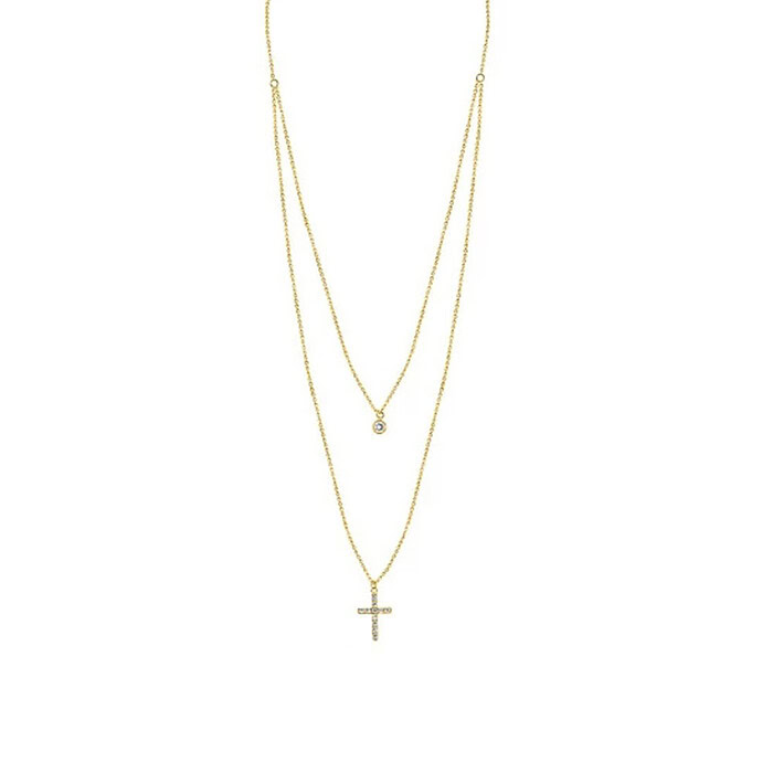 Kreuz Kette mit Zirkonia