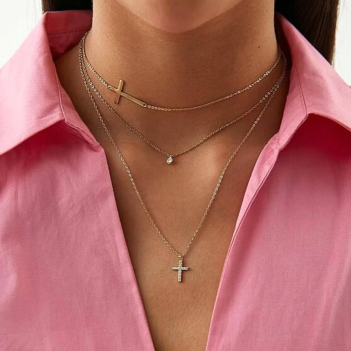 Silber Kreuz Kette mit Zirkonia
