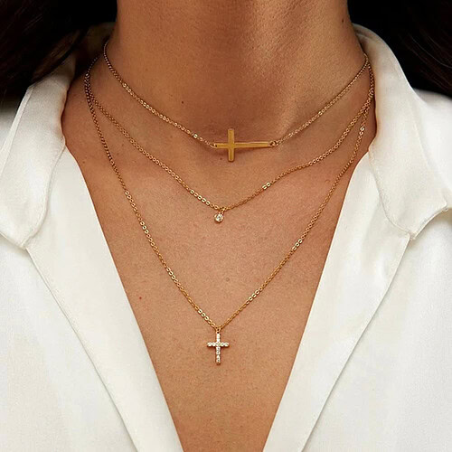 Kreuz Kette mit Zirkonia