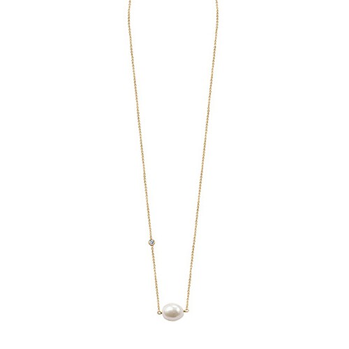 Gold Damenkette mit Barockperlen