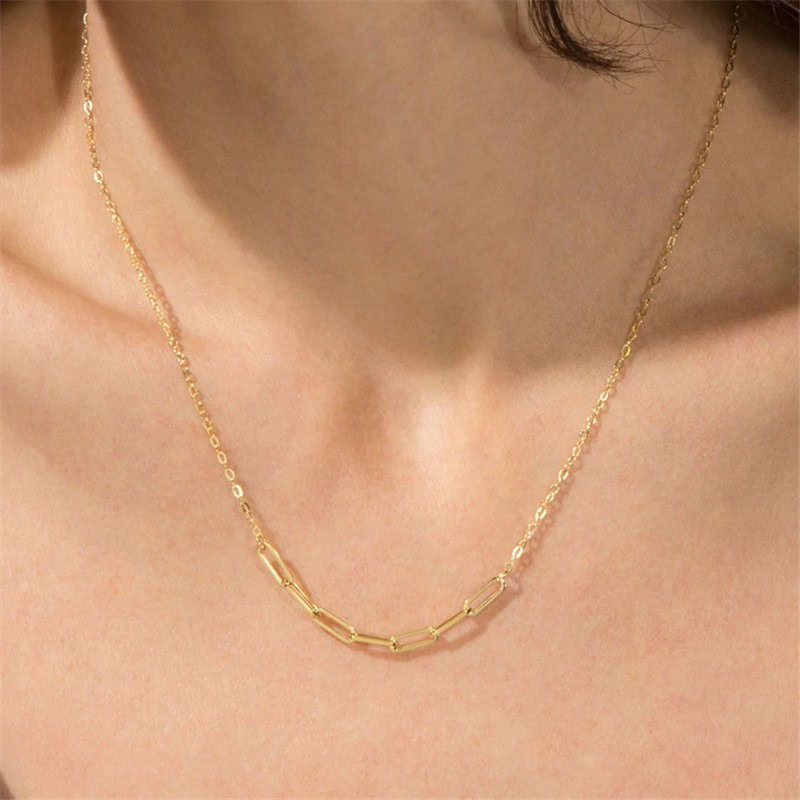 Paperclip Kette Gold
