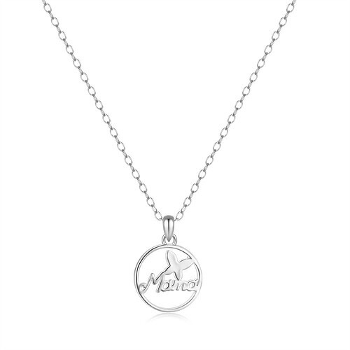 Silber Kette mit Rundem Anhänger