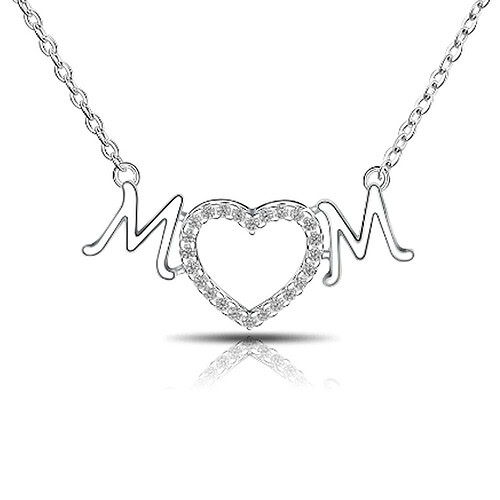 Silber Mama Kette mit Herz