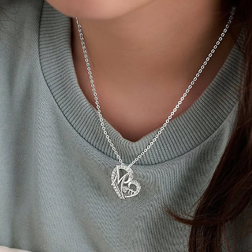 Herz Mama Kette aus 925er Silber