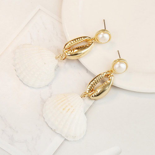 Damen Muschelohrringe Gold