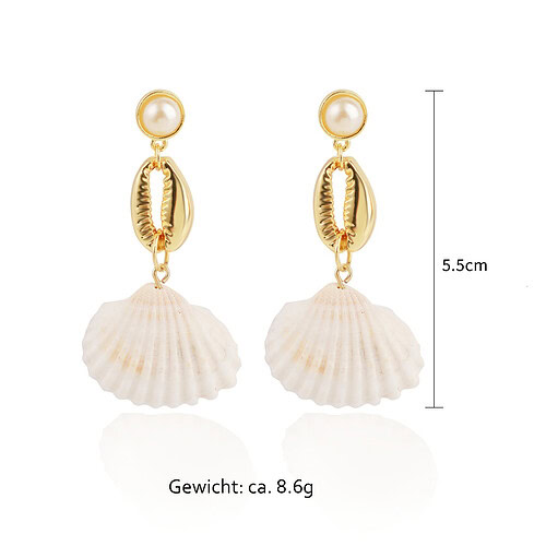 Damen Muschelohrringe Gold