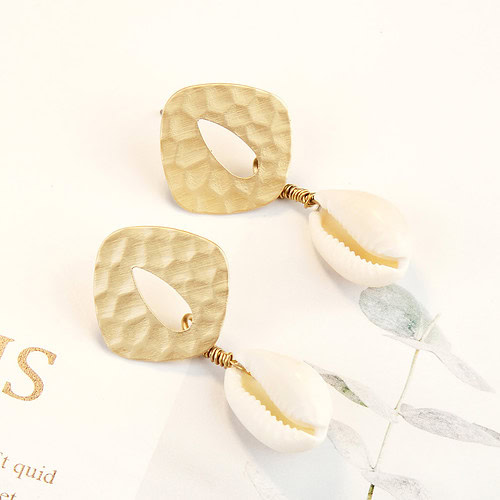 Gold Damen Muscheln Ohrringe