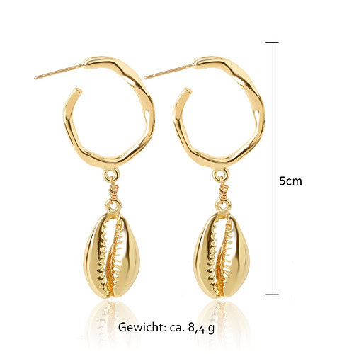 Gold Ohrringe mit Muschel